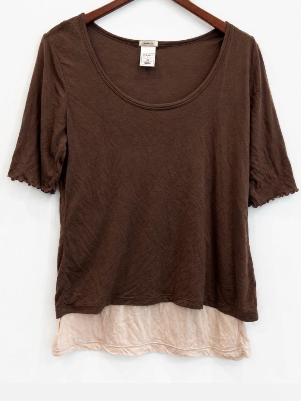 Vintage Y2K Old Navy Silk Top, Tee Shirt with Layered Cami/Camisole Size XL